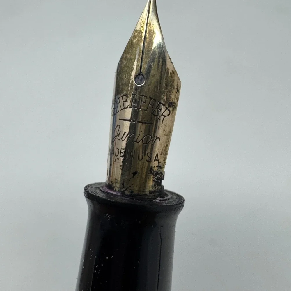 Vintage Sheaffer Jr Fountain Pen‎ Black Abalone Shell Flake Celluloid USA Made
